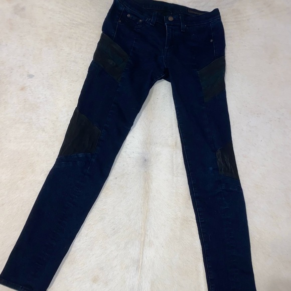 RAG & BONE JEANS w/ leather details size 27 - Picture 4 of 4